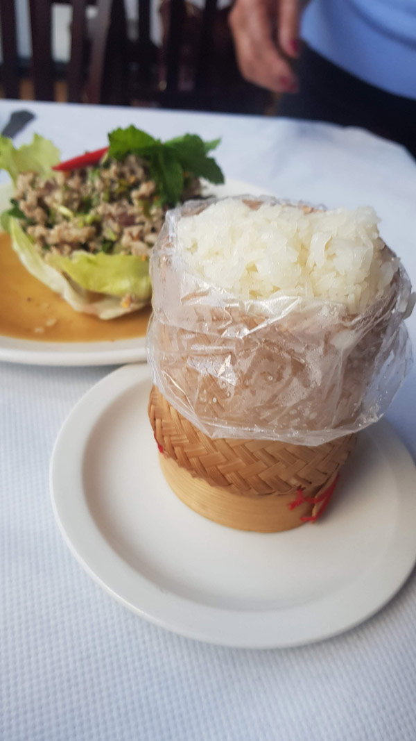 Sticky Rice, steamed and served as it is in Thailand